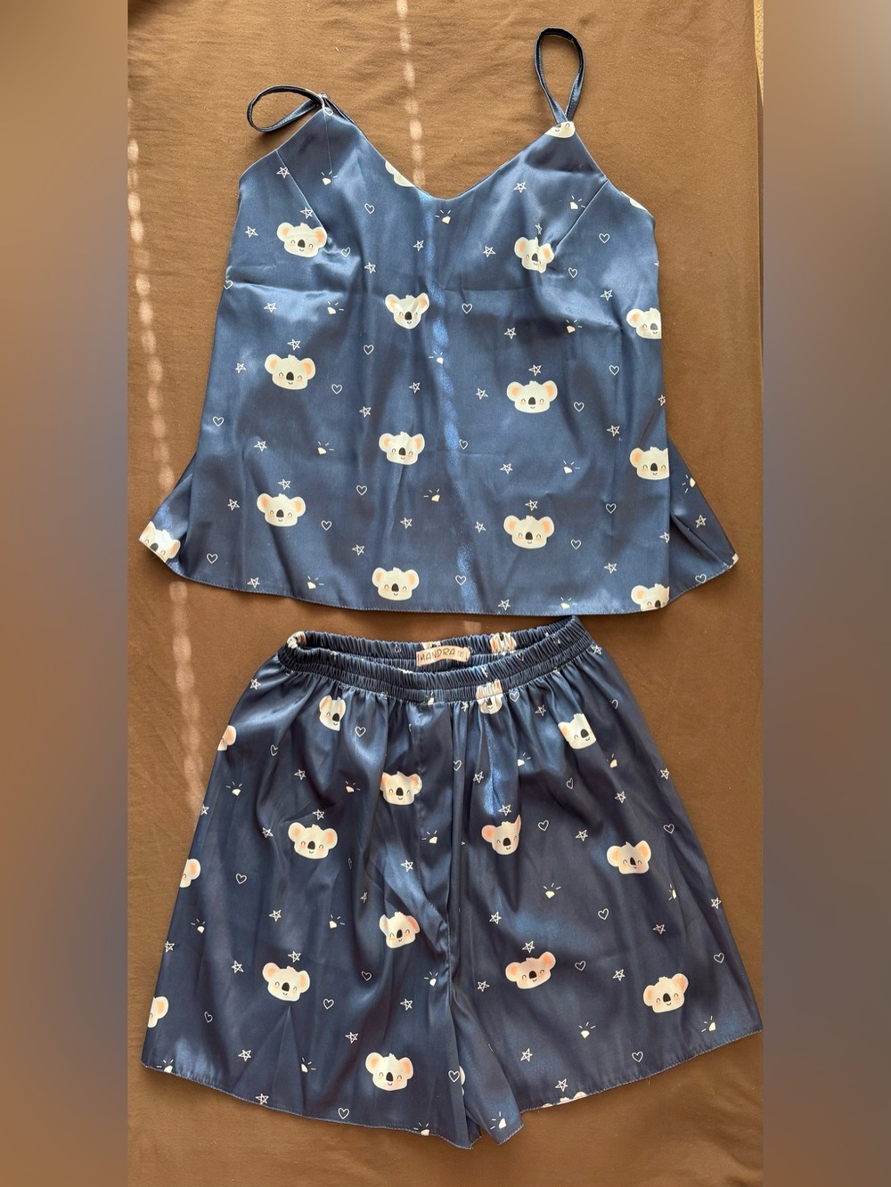 Blue Two-Piece Koala Print Pajama Set